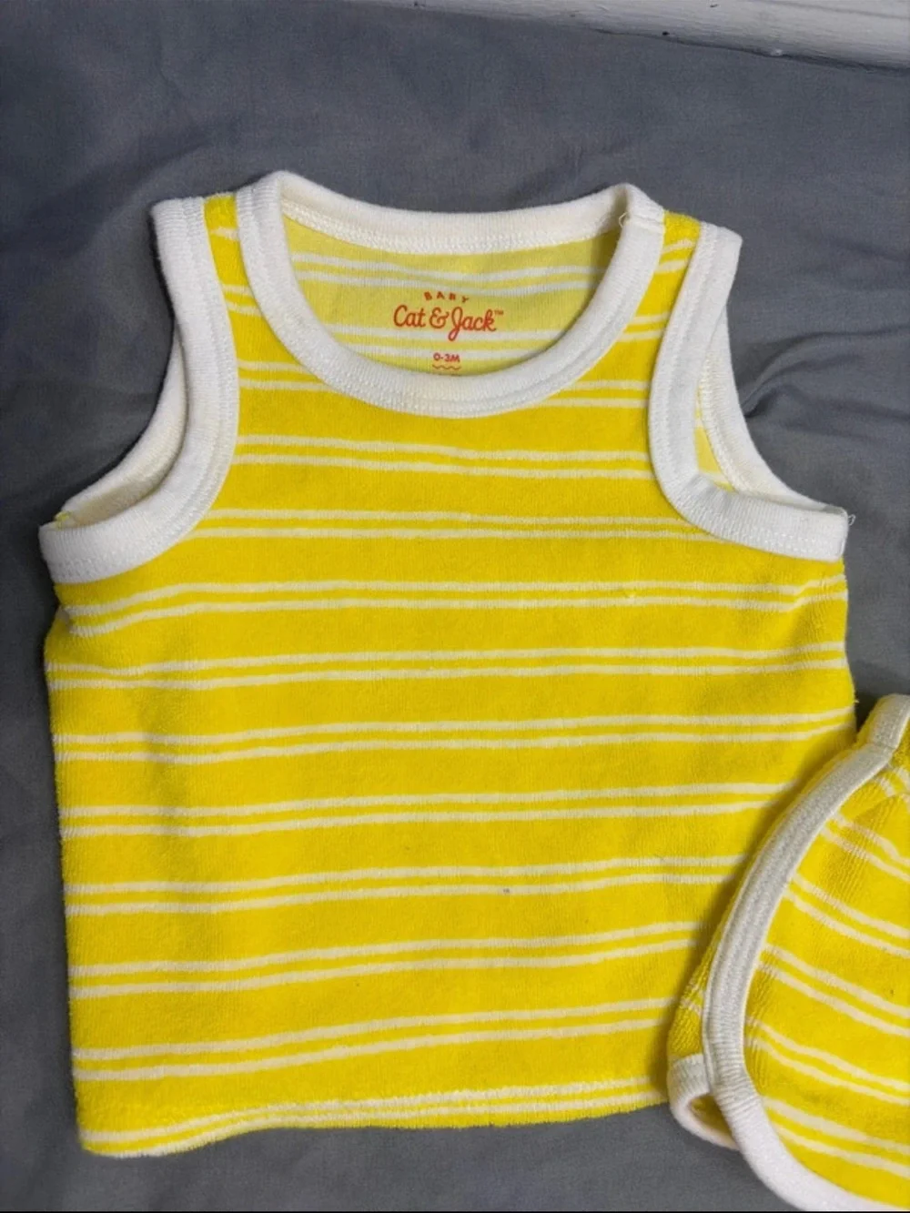 Cat & Jack Yellow Striped Tank Top and Shorts Set